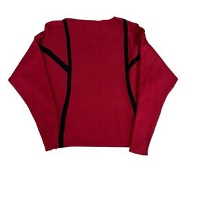 Northern Angel Women’s Red Sweater with black Stripes size M